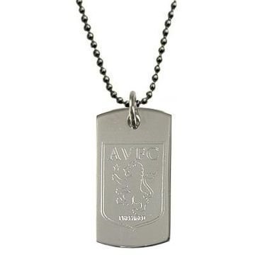 Aston Villa Engraved Crest Dog Tag & Chain