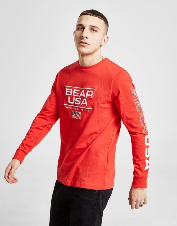 Bear Usa Saguaro Long Sleeve T-Paita Punainen