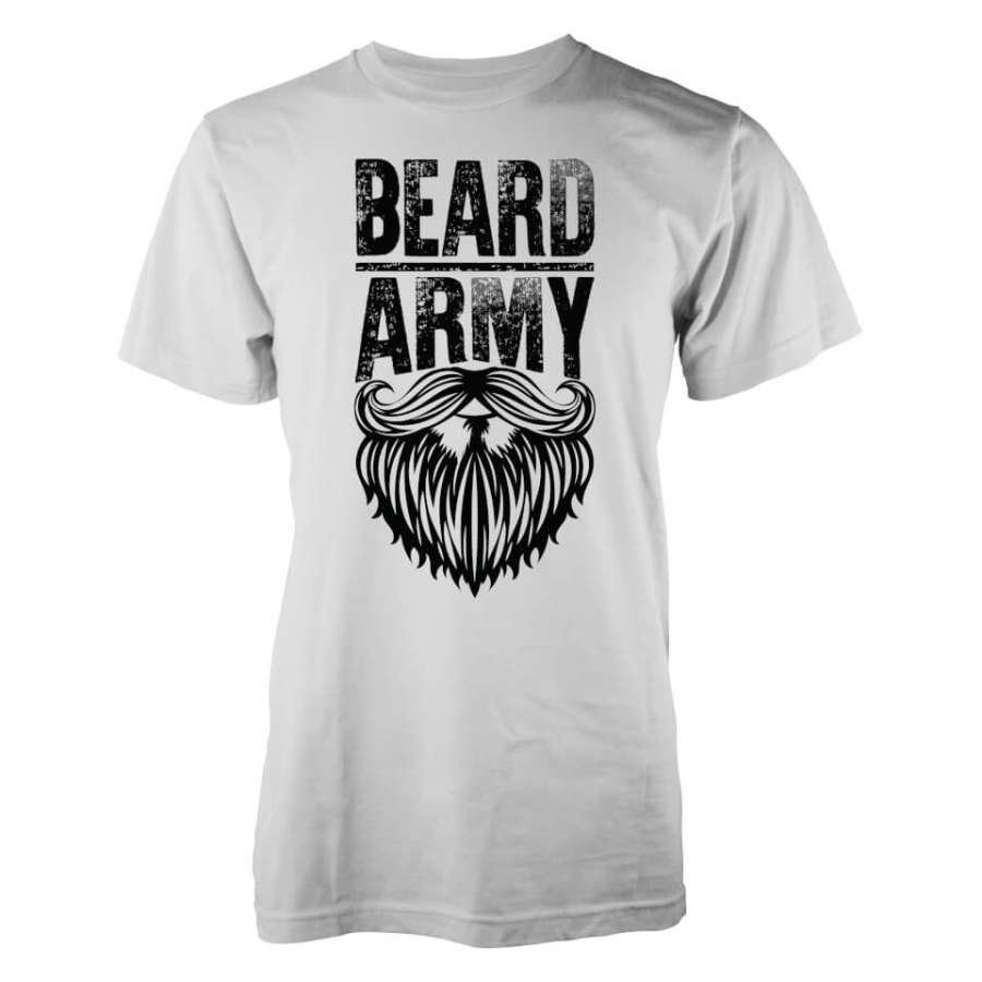 Beard Army Men's White Insignia T-Shirt L Valkoinen