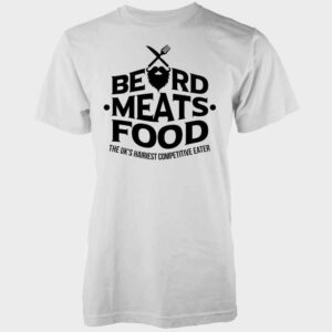 Beard Meets Food Men's White T-Shirt M Valkoinen