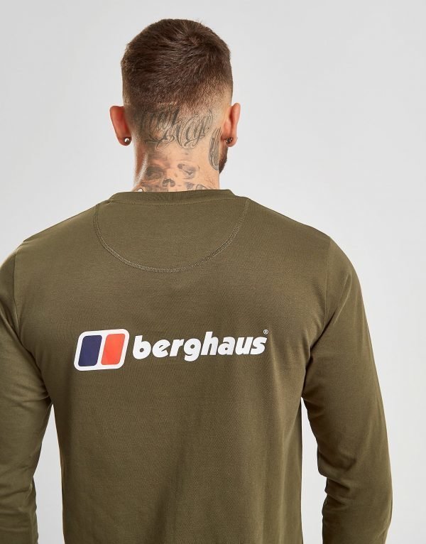 Berghaus Long Sleeve Back Logo T-Shirt Khaki