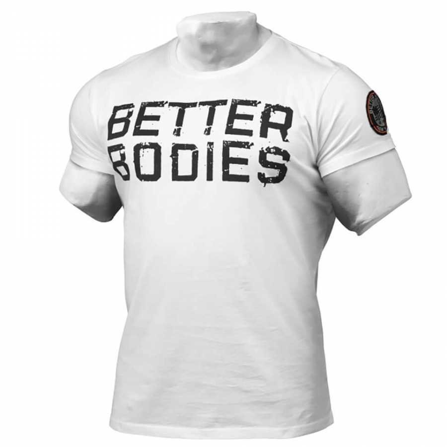 Better Bodies Basic Logo T-Shirt White XXL Valkoinen