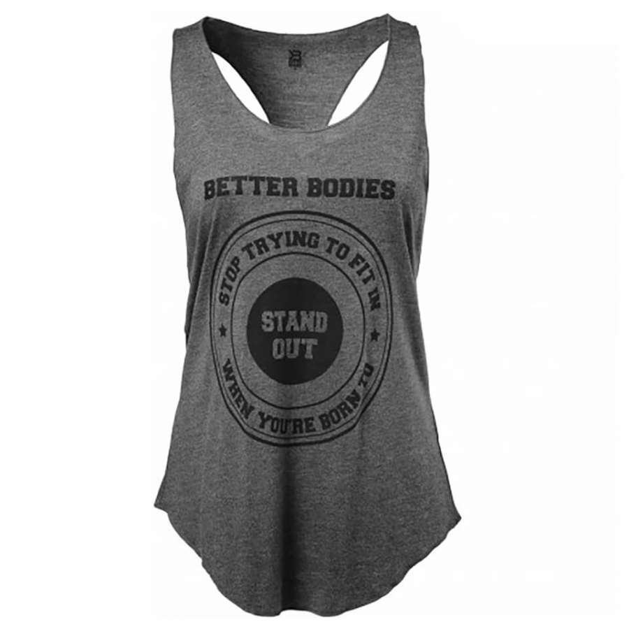 Better Bodies Bowery Tank Top Antracite Melange M Harmaa