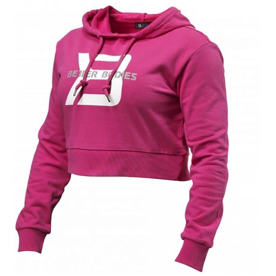 Better Bodies Cropped Hoody Hot Pink L Pinkki