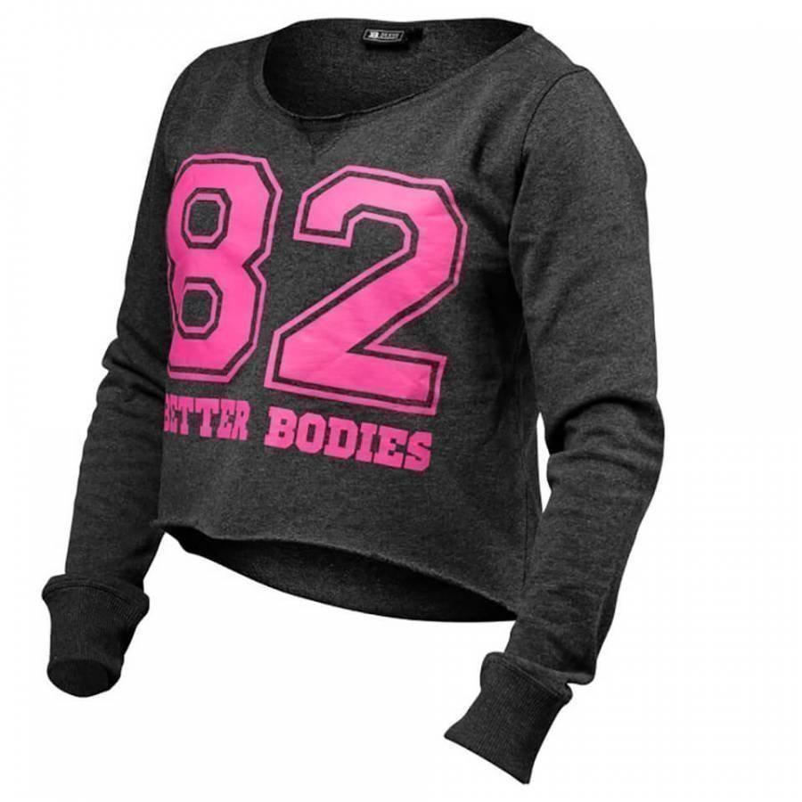 Better Bodies Cropped Sweater Antracite Melange L Harmaa