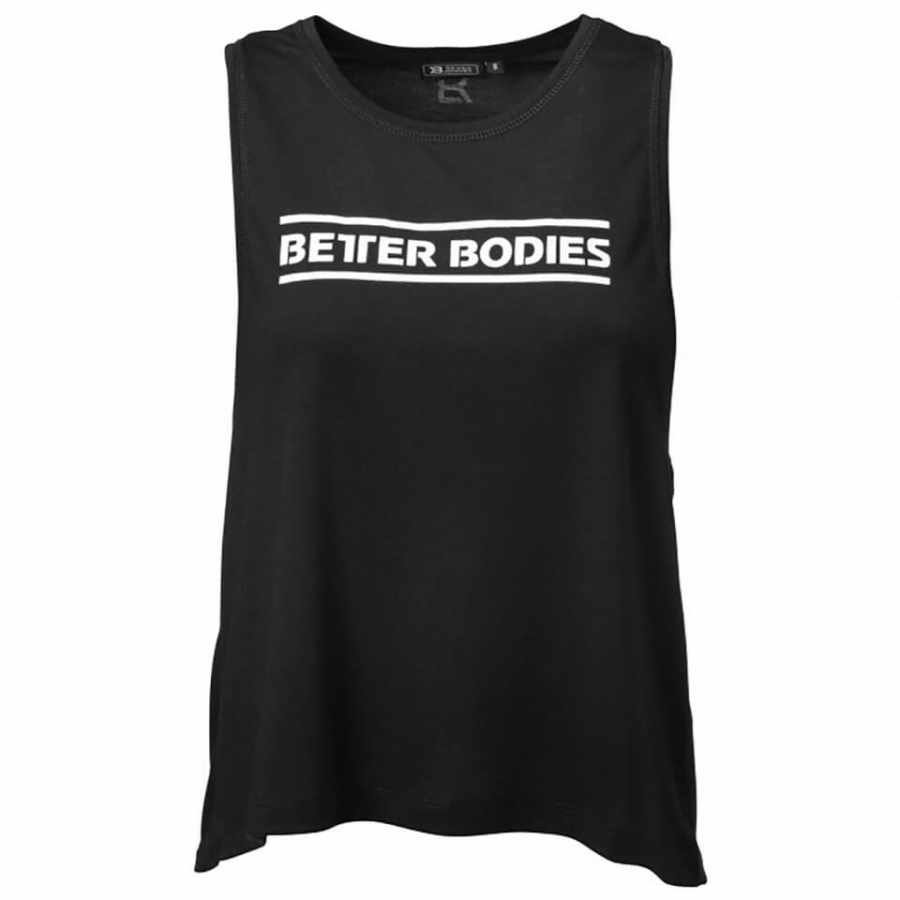 Better Bodies Deep Cut Top Black M Musta