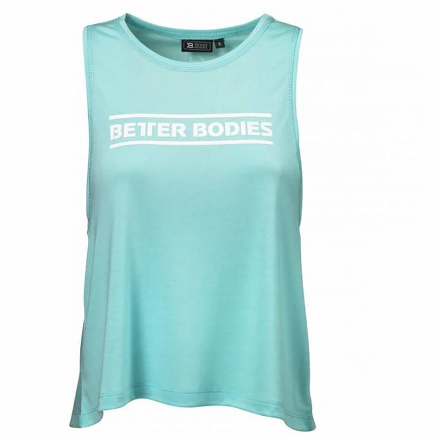 Better Bodies Deep Cut Top Light Aqua L Sininen