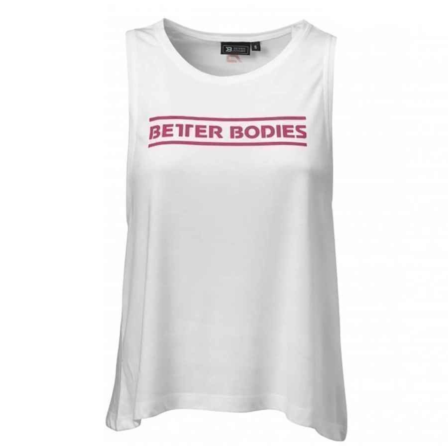 Better Bodies Deep Cut Top White L Valkoinen