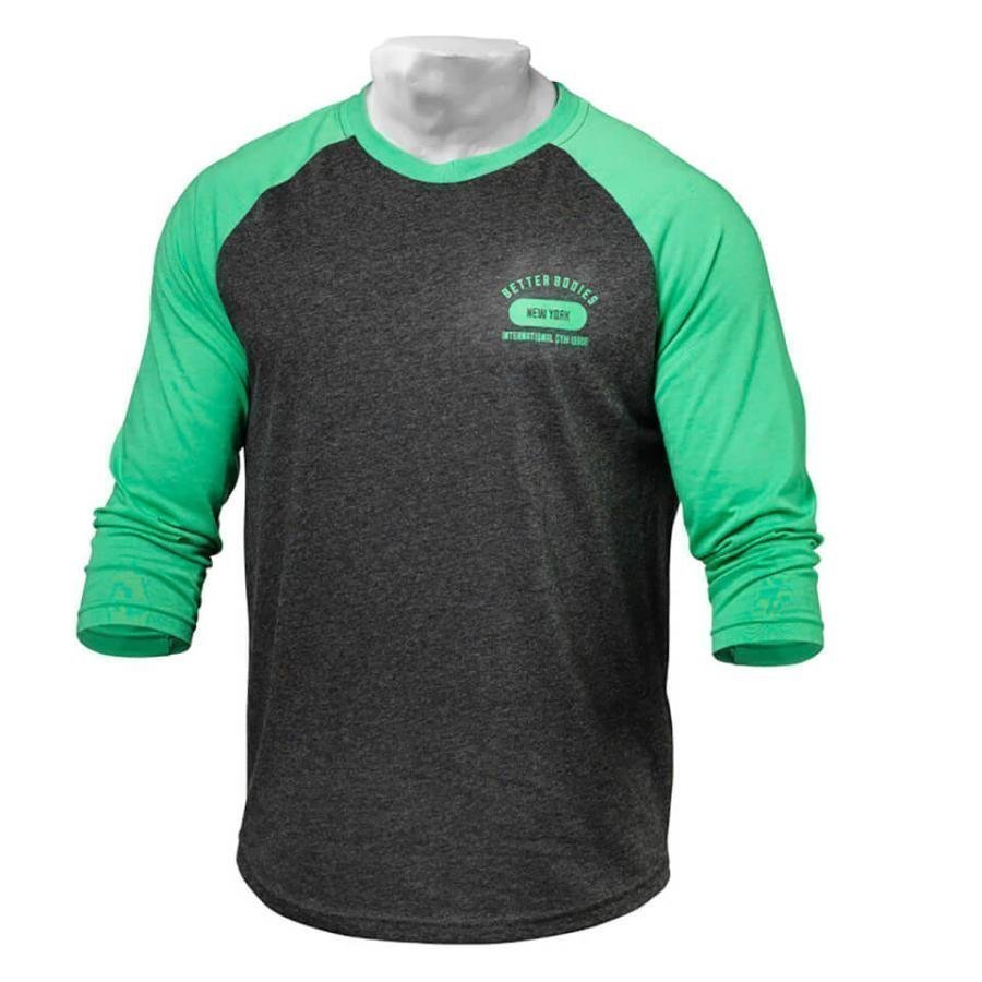 Better Bodies Men's Baseball T-Shirt Green/Antracite L Green/Grey