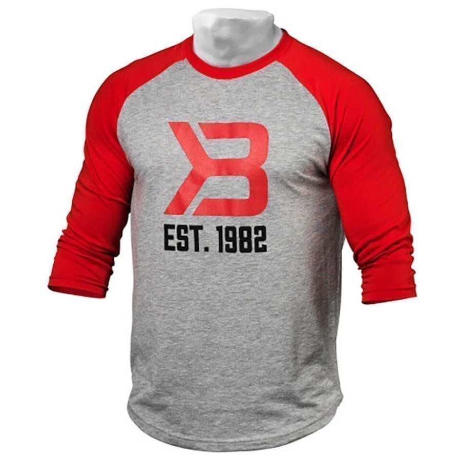 Better Bodies Men's Baseball T-Shirt Red/Grey L Red/Grey