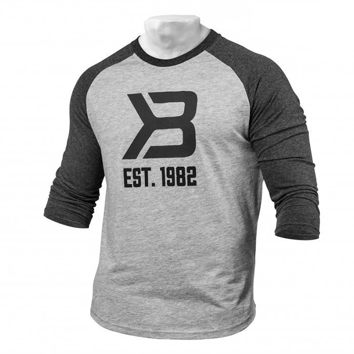 Better Bodies Men's Baseball Tee Grey Melange/Antracite Large