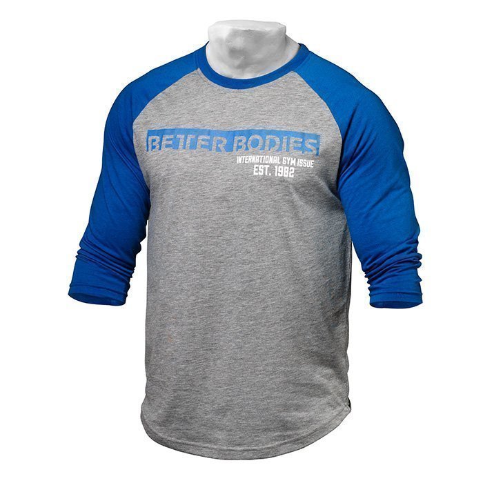 Better Bodies Men's Baseball Tee blue/grey melange L