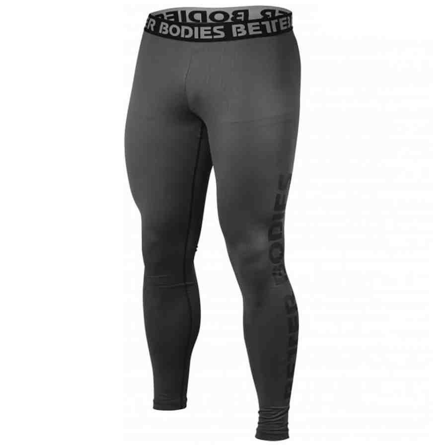 Better Bodies Men's Logo Tights Iron L Harmaa