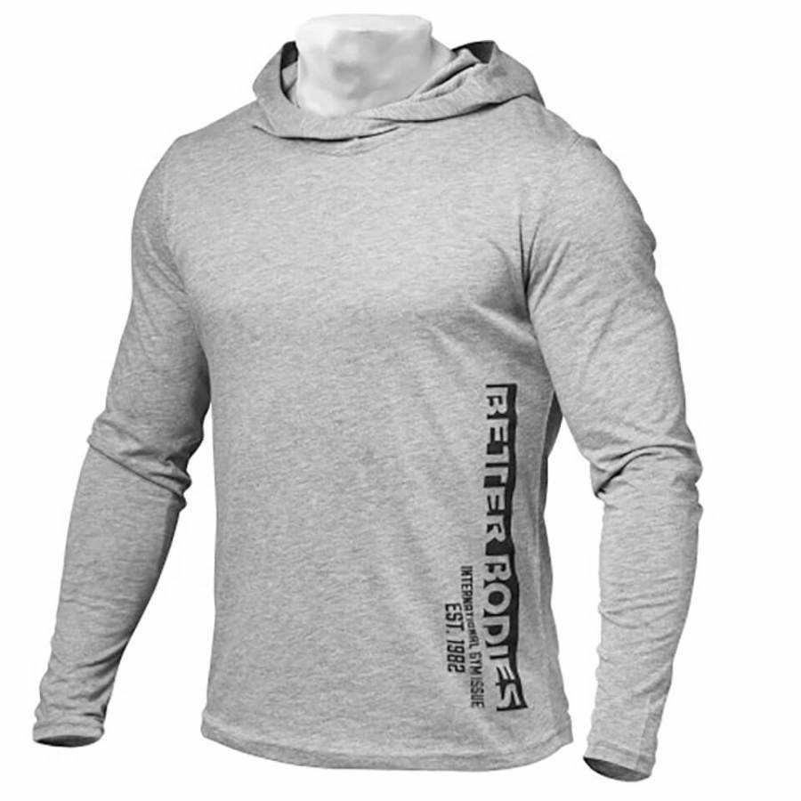 Better Bodies Men's Soft Hoody Grey Melange S Harmaa