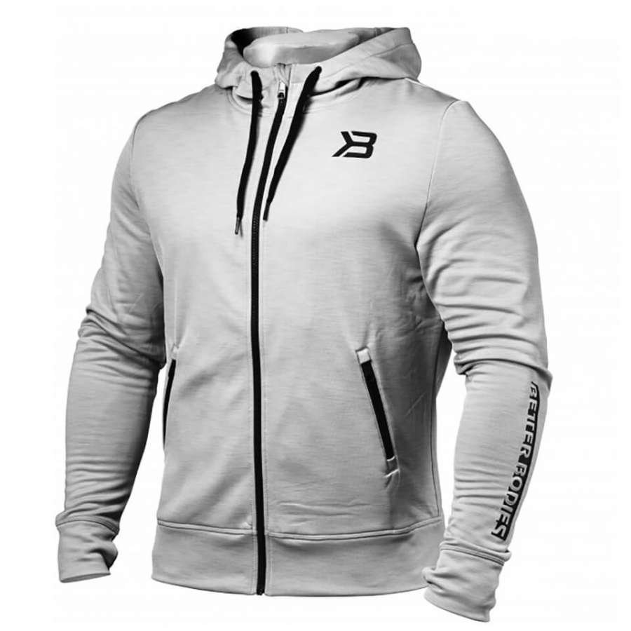 Better Bodies Performance Power Hoody Grey Melange L Harmaa