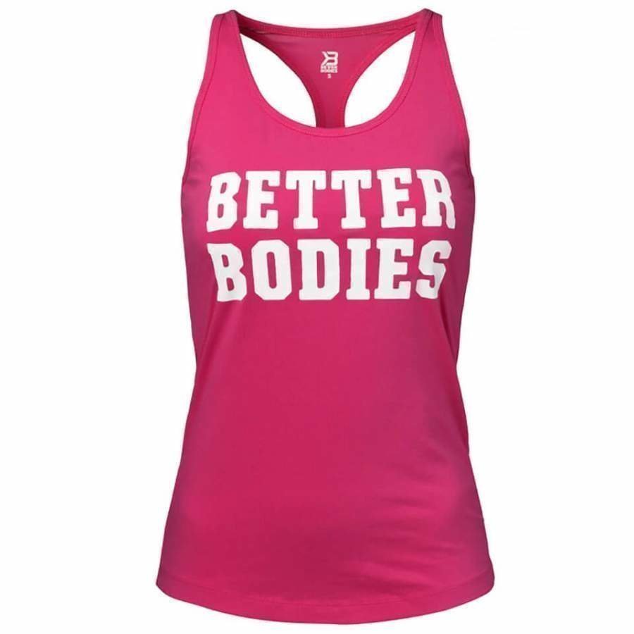 Better Bodies Printed T-Back Vest Pink/White L Pink/White
