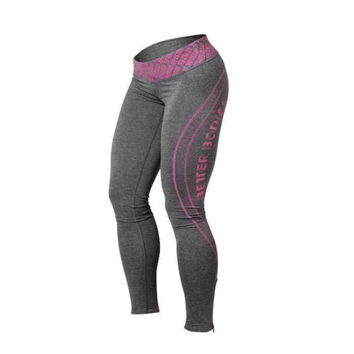 Better Bodies Shaped Logo Tights anthracite melange/pink L