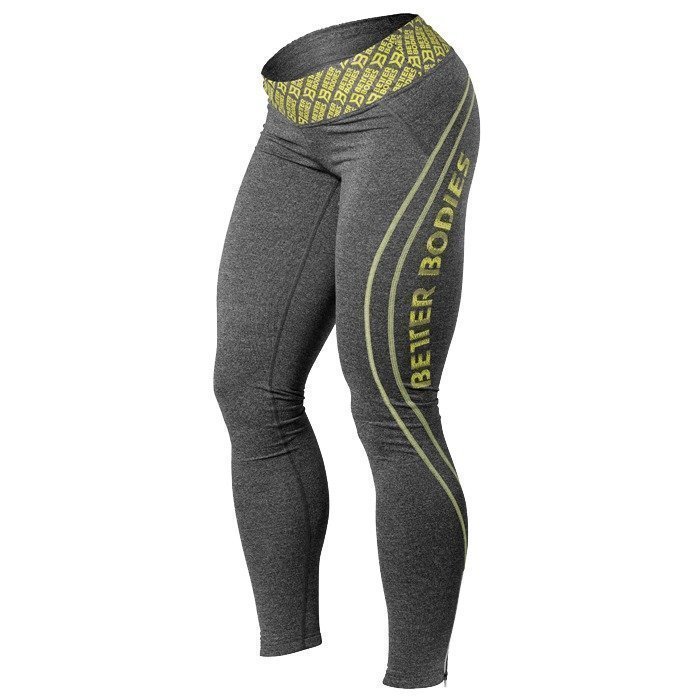 Better Bodies Shaped Logo Tights anthracite/lime L