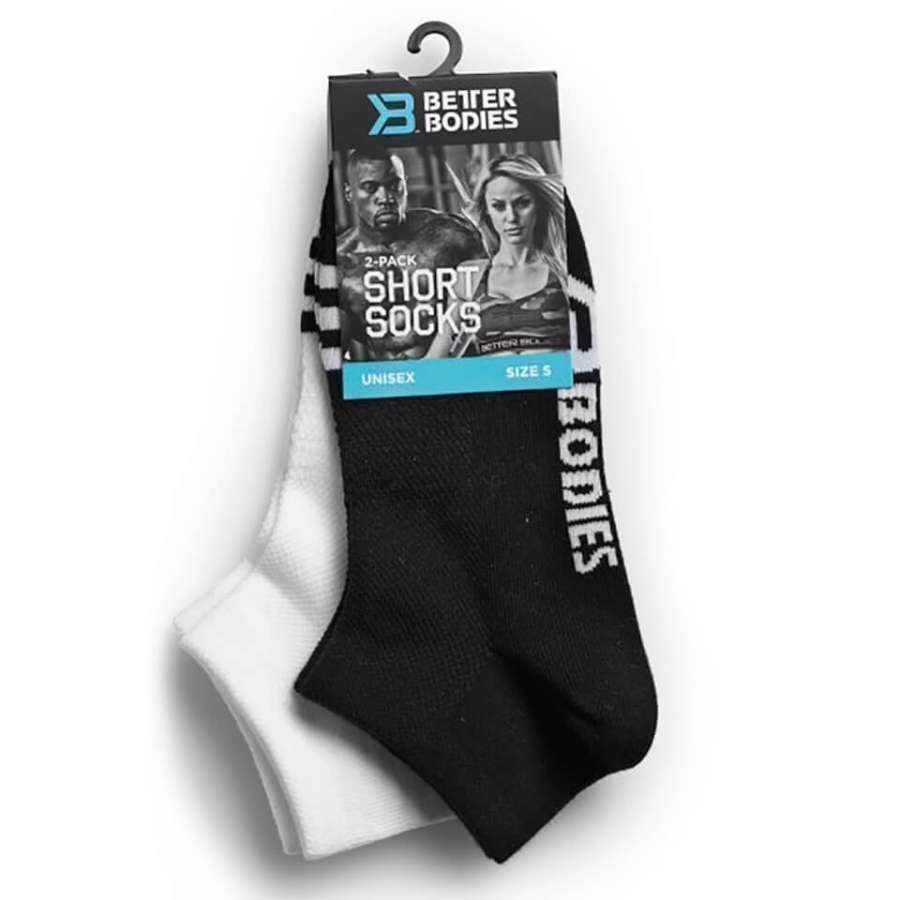 Better Bodies Short 2 Pack Socks Black/White L Black/White