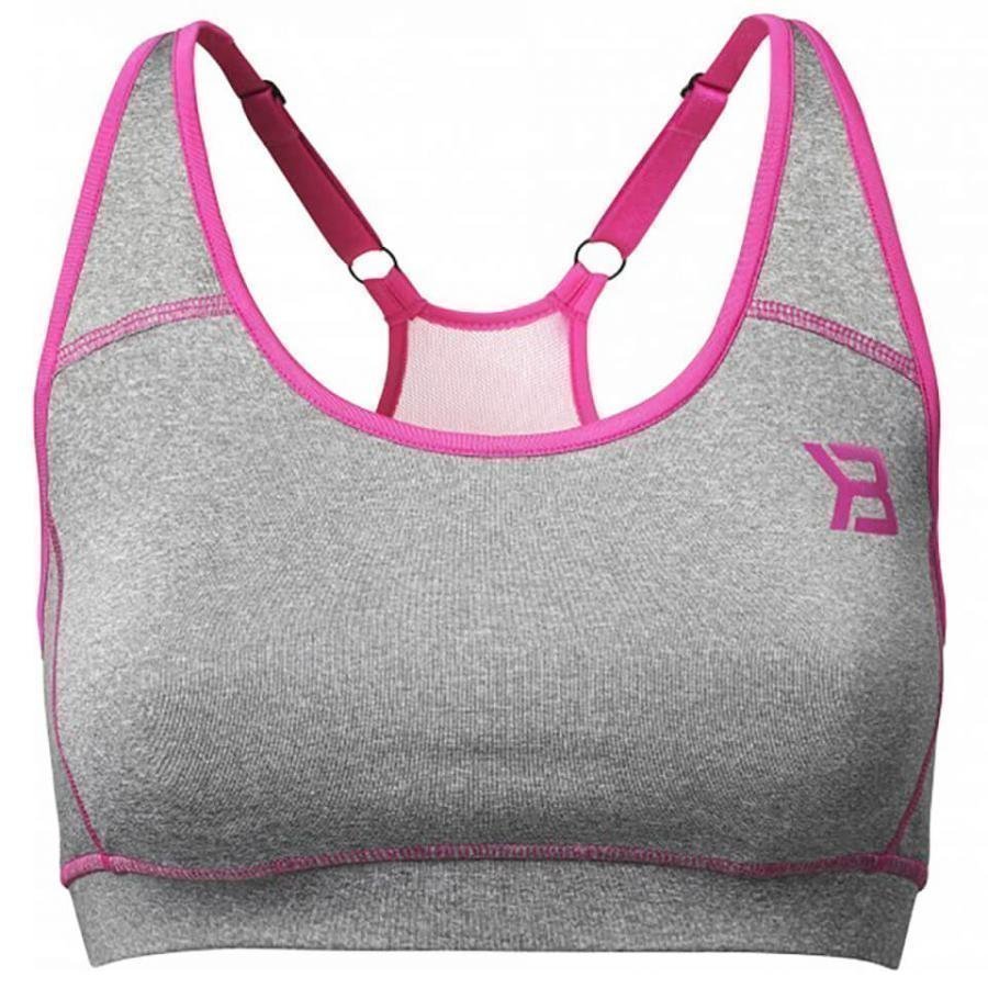Better Bodies Sports Bra Grey Melange/Pink L Grey/Pink