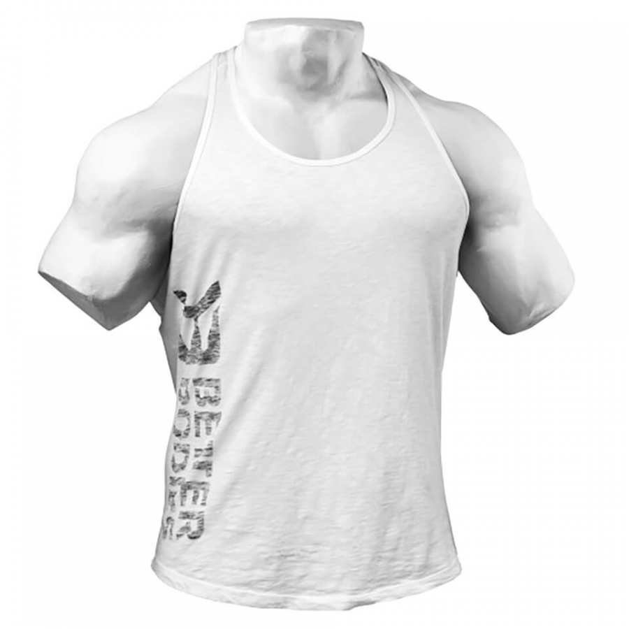 Better Bodies Symbolprinted T-Back Vest White L Valkoinen