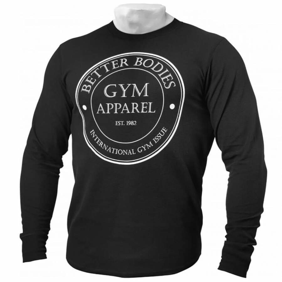 Better Bodies Tribeca Thermal Long Sleeve Sweatshirt Black M Musta