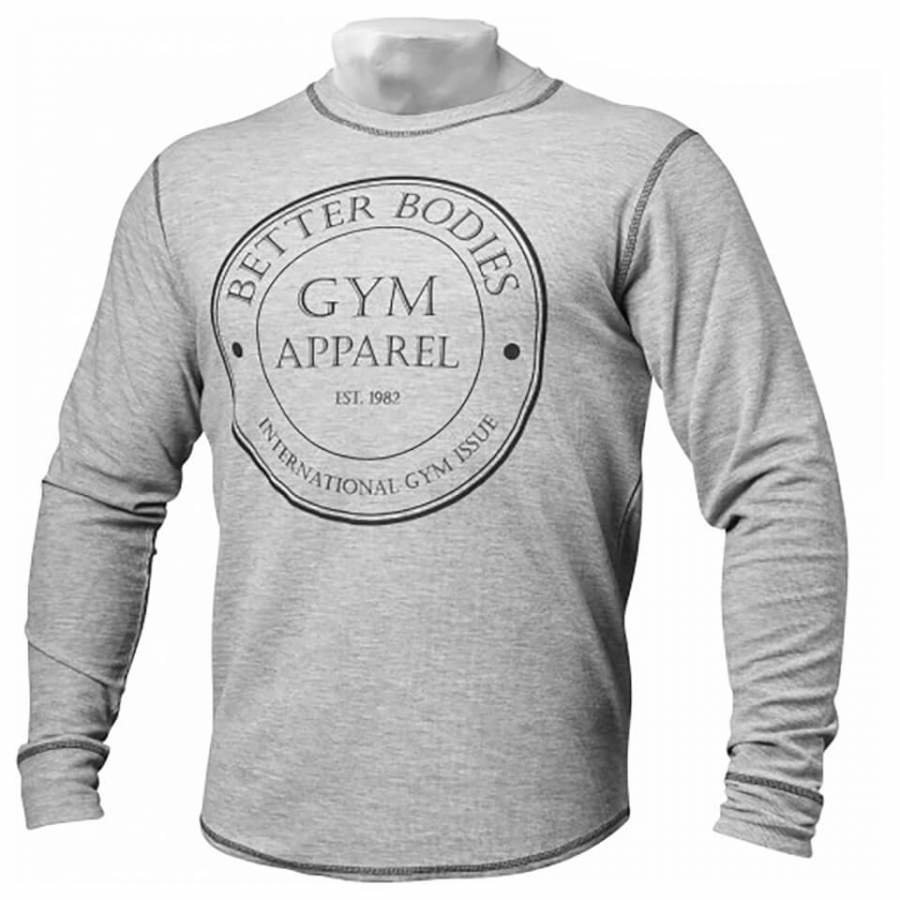 Better Bodies Tribeca Thermal Long Sleeve Sweatshirt Grey Melange L Harmaa