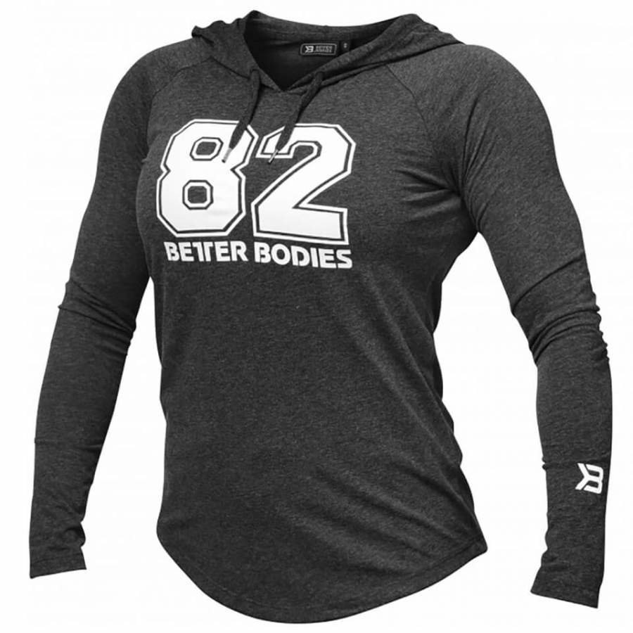 Better Bodies Varsity Hoody Graph Melange L Harmaa