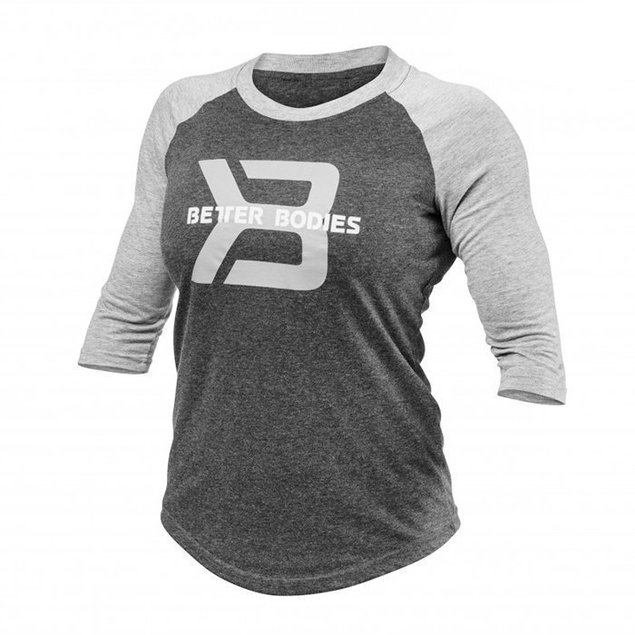 Better Bodies Women's Baseball Tee Antracite Melange Small