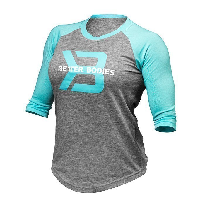 Better Bodies Women's Baseball Tee grey melange/light blue L