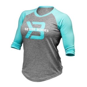 Better Bodies Women's Baseball Tee grey melange/light blue S