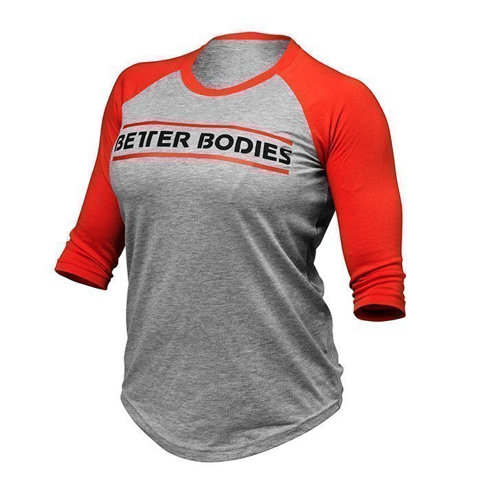 Better Bodies Women's Baseball Tee grey melange/red