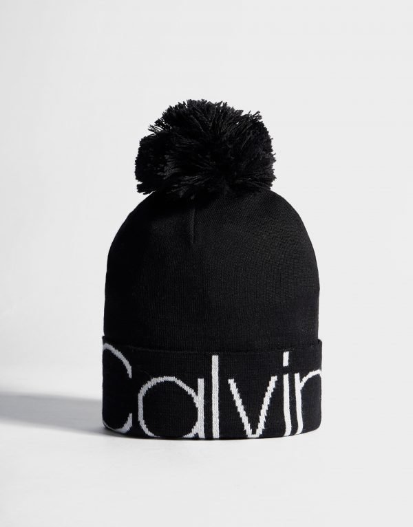 Calvin Klein Pom Beanie Musta