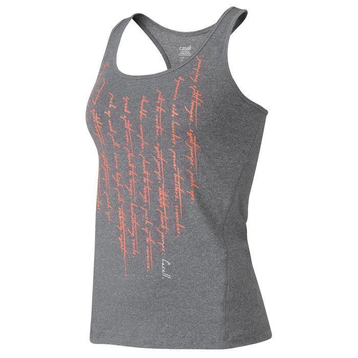 Casall Quote racerback top dk grey melange