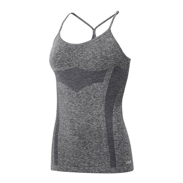 Casall Refined Yoga Tank DK Grey Melange Metallic 34/36