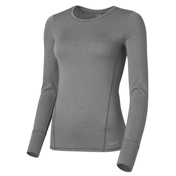 Casall Sheer Mesh Longsleeve DK Grey Melange 38