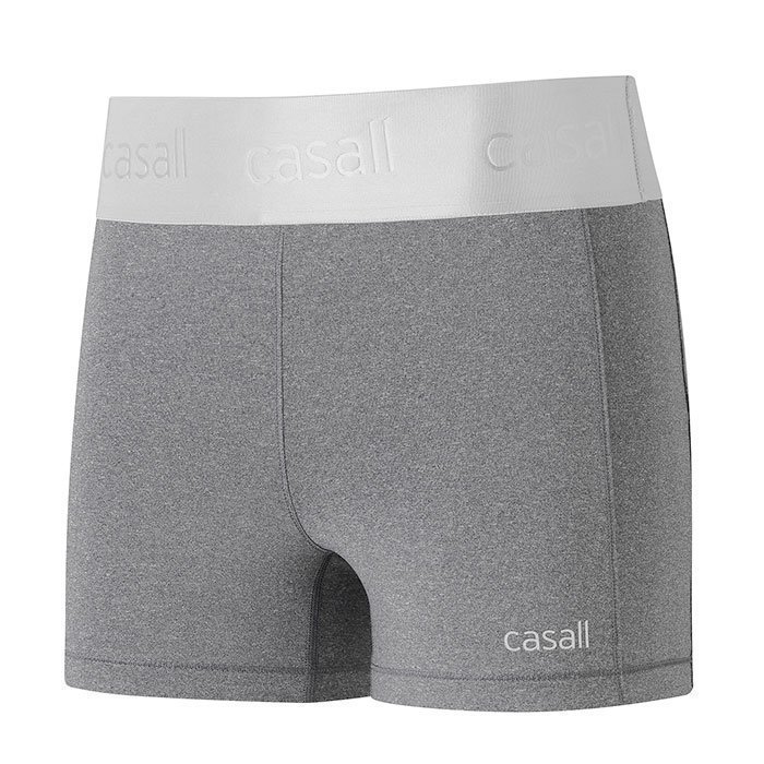Casall Shiny Waist Short Tights DK Grey Melange 34