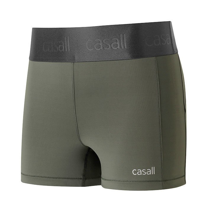 Casall Shiny Waist Short Tights Pro Khaki 34