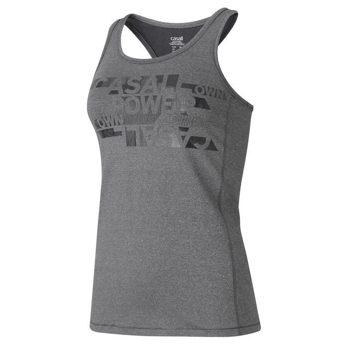 Casall Strength Graphic Tank DK Grey Melange 34