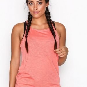 Casall Textured Loose Tank Treenitoppi Loose Fit Coral