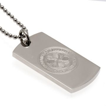 Celtic Engraved Crest Dog Tag & Chain