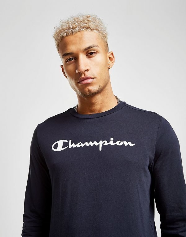 Champion Core Long Sleeve T-Paita Sininen