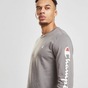 Champion Long Sleeve Script T-Shirt Harmaa