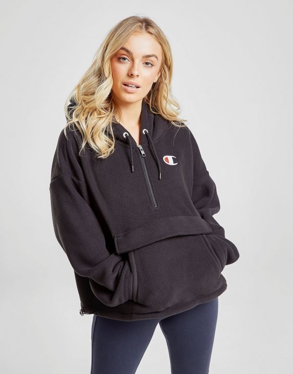 Champion Polar Fleece 1/4 Zip Hoodie Musta