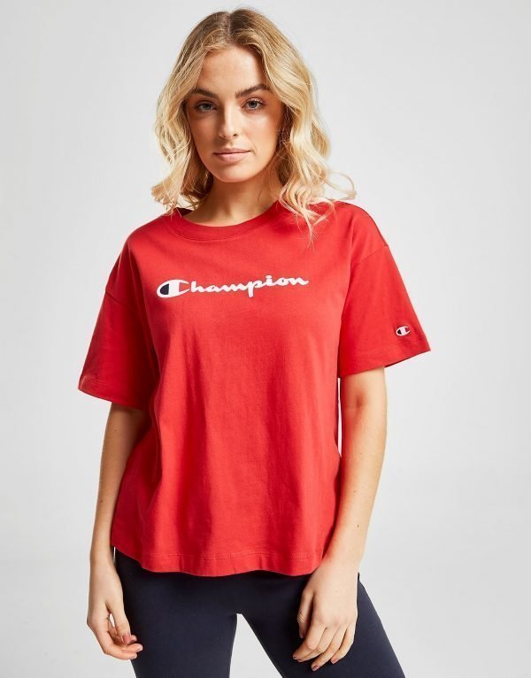 Champion Script Logo Boyfriend T-Paita Punainen