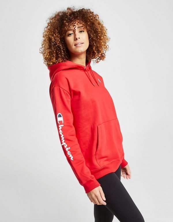 Champion Script Sleeve Boyfriend Huppari Punainen