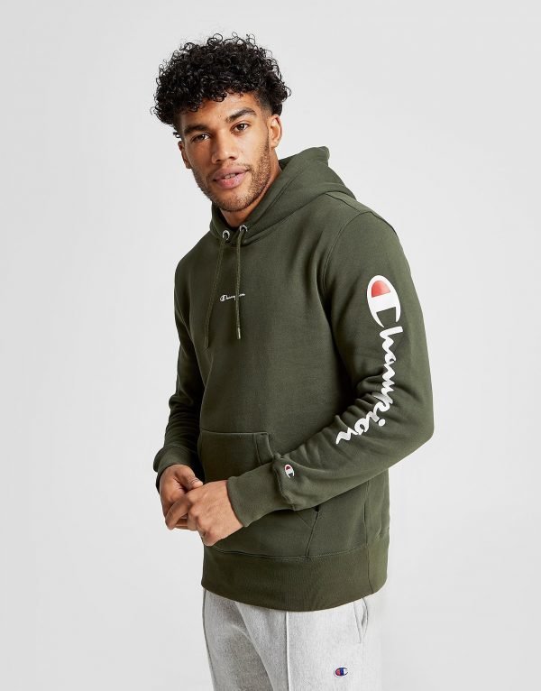 Champion Sleeve Logo Overhead Hoodie Vihreä