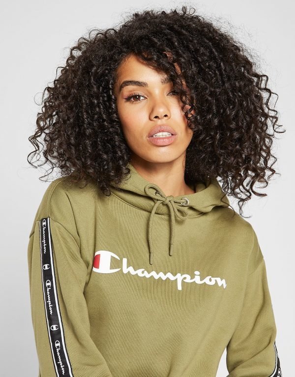 Champion Tape Crop Overhead Huppari Khaki / White / Black