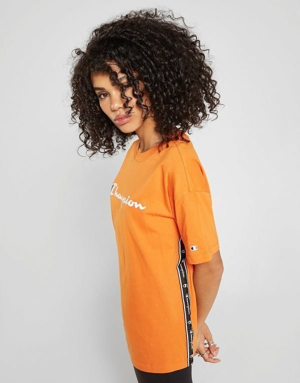 Champion Tape Logo Boyfriend T-Paita Oranssi