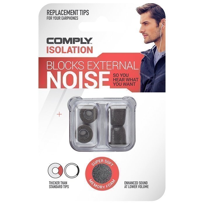 Comply Foam Universal Tips Isolation 2-pack Black Medium